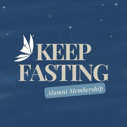 Keep Fasting Image with water and a Rosary